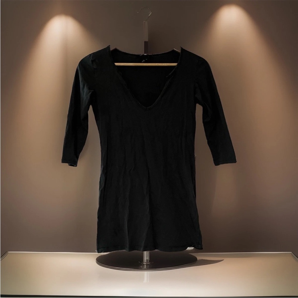 Vintage Moda International Top Women’s XS Dark Gray 3/4 Sleeves Late 90s